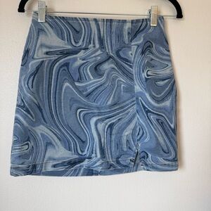 wild fable Blue Marble-Print Mini Skirt